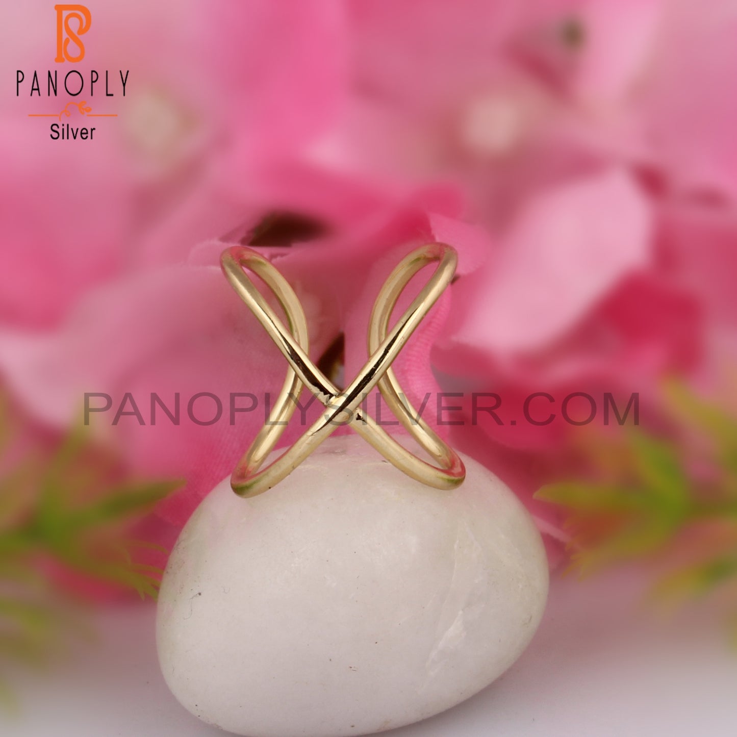 Cress Cross Gold Stackable Rings Gifts