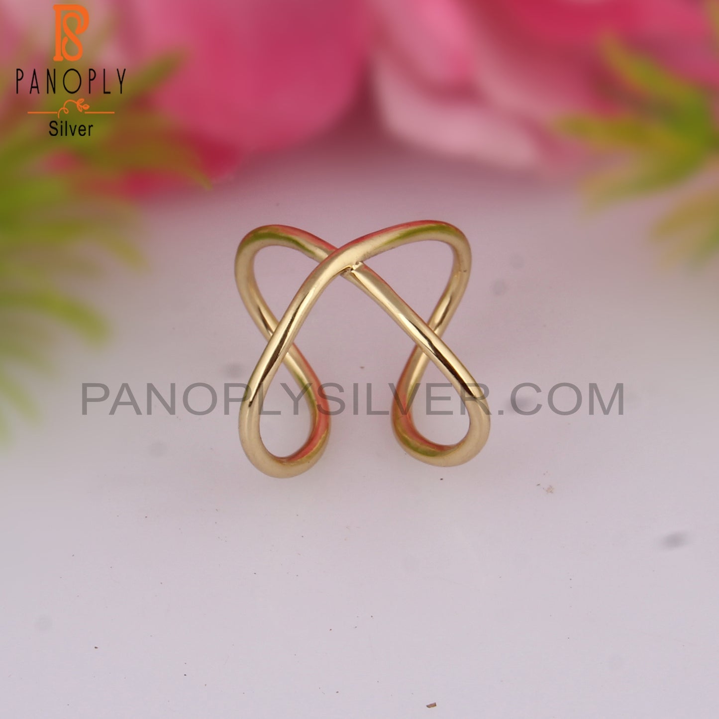 Cress Cross Gold Stackable Rings Gifts