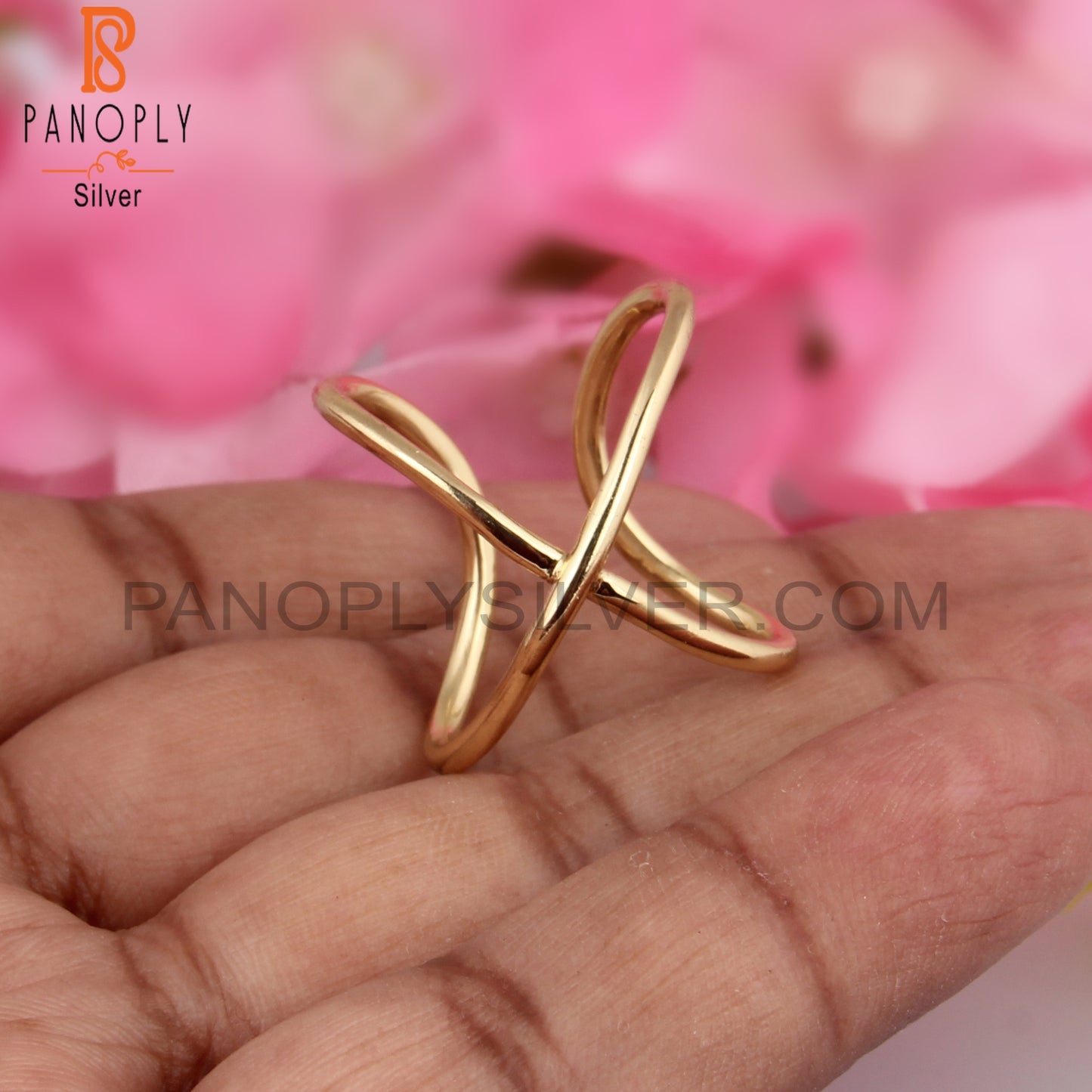 Cress Cross Gold Stackable Rings Gifts