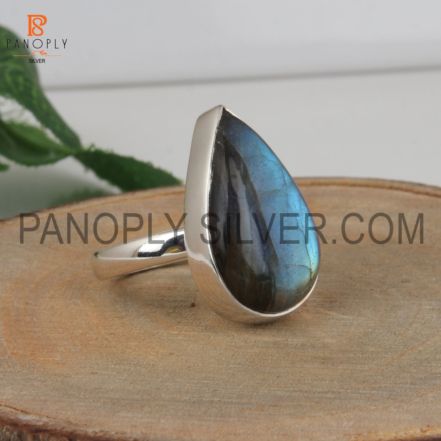 Handmade 925 Silver Natural Labradorite Gem Bezel Set Rings