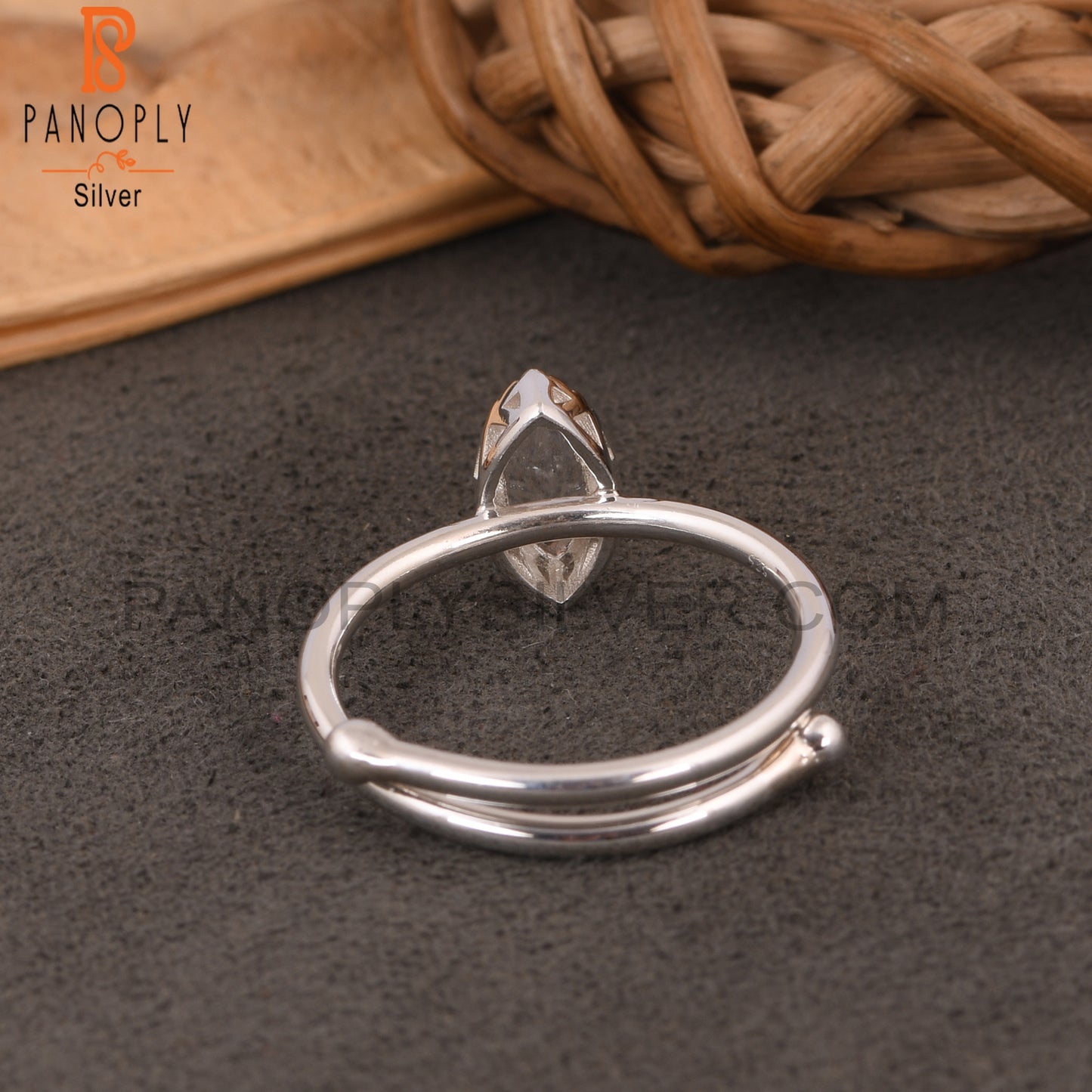 Crystal Quartz Marquise Shape 925 Sterling Silver Ring