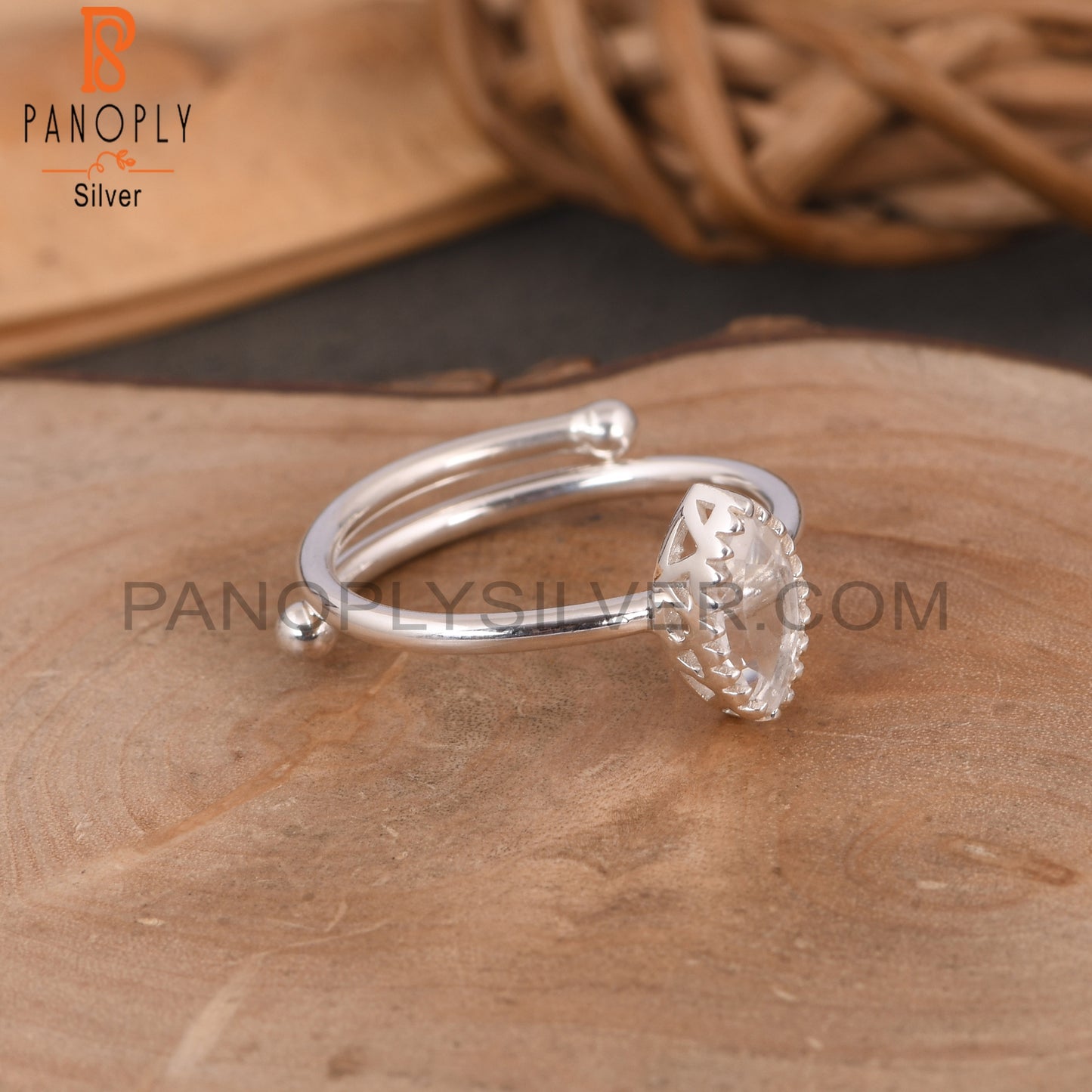 Crystal Quartz Marquise Shape 925 Sterling Silver Ring