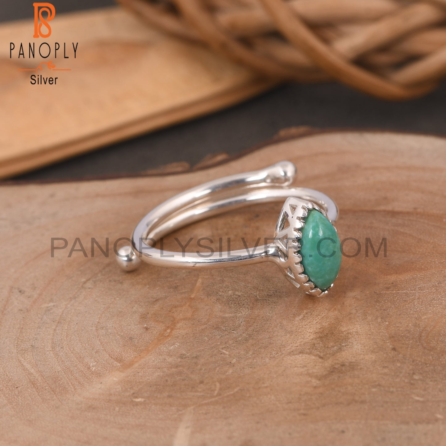 Arizona Turquoise Marquise 925 Silver Engagement Ring