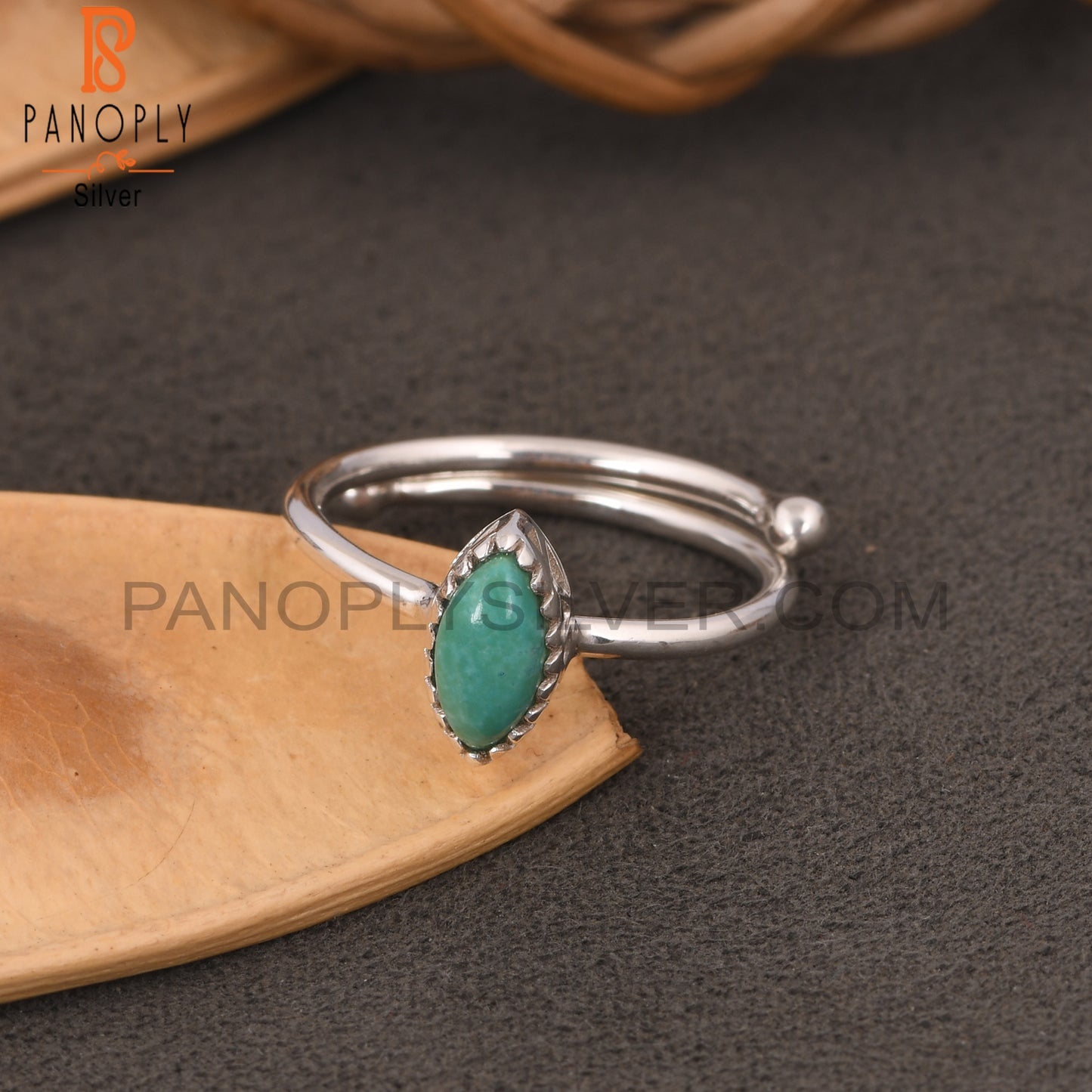 Arizona Turquoise Marquise 925 Silver Engagement Ring