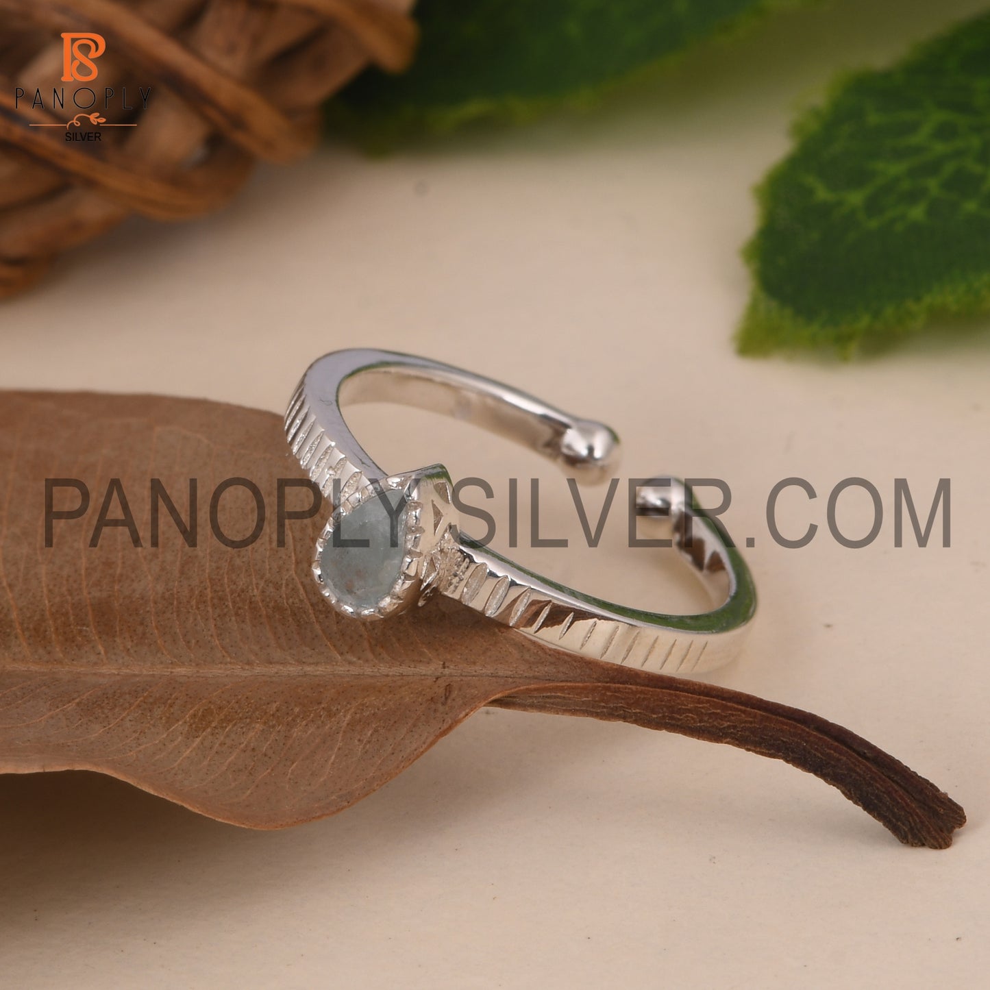 925 Quality Pear Shape Adjustable Silver Rings