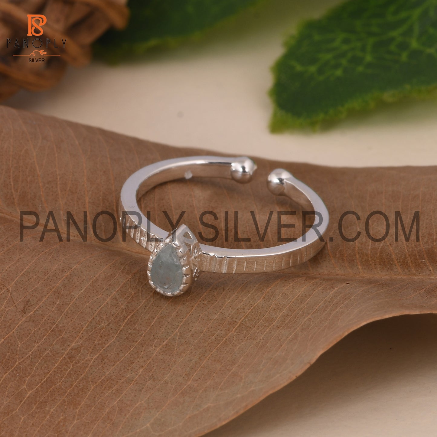 925 Quality Pear Shape Adjustable Silver Rings