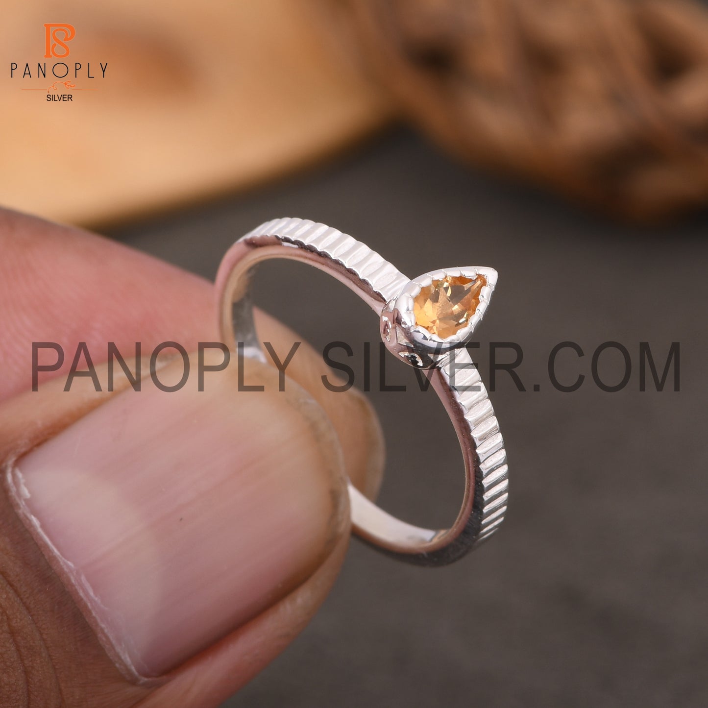 Citrine 925 Sterling Silver Openable Band Silver Rings