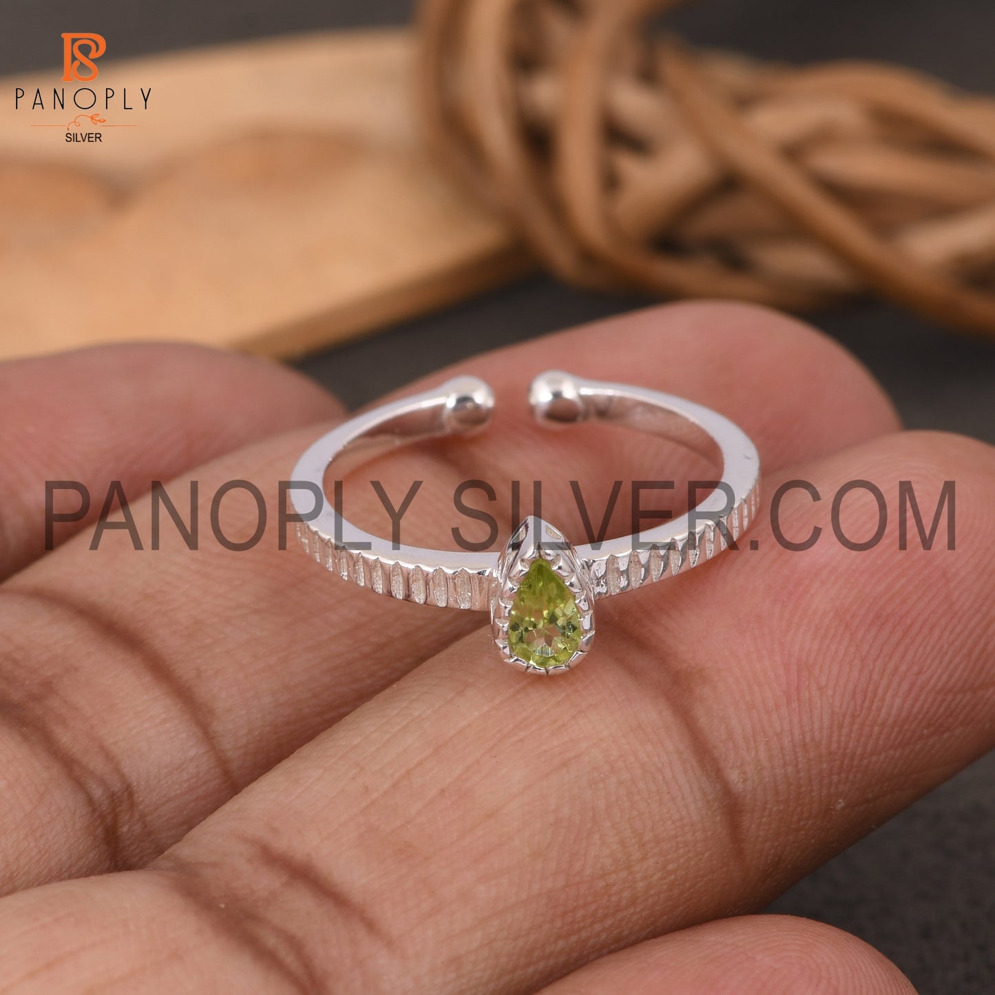 Peridot 925 Silver August Birthstone Silver Rings