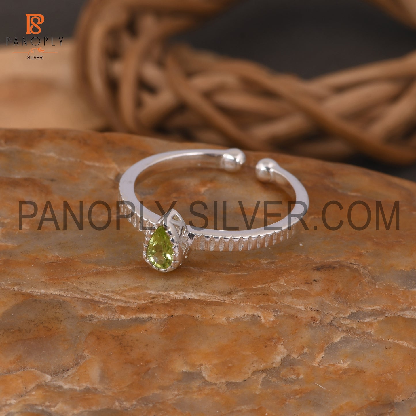 Peridot 925 Silver August Birthstone Silver Rings