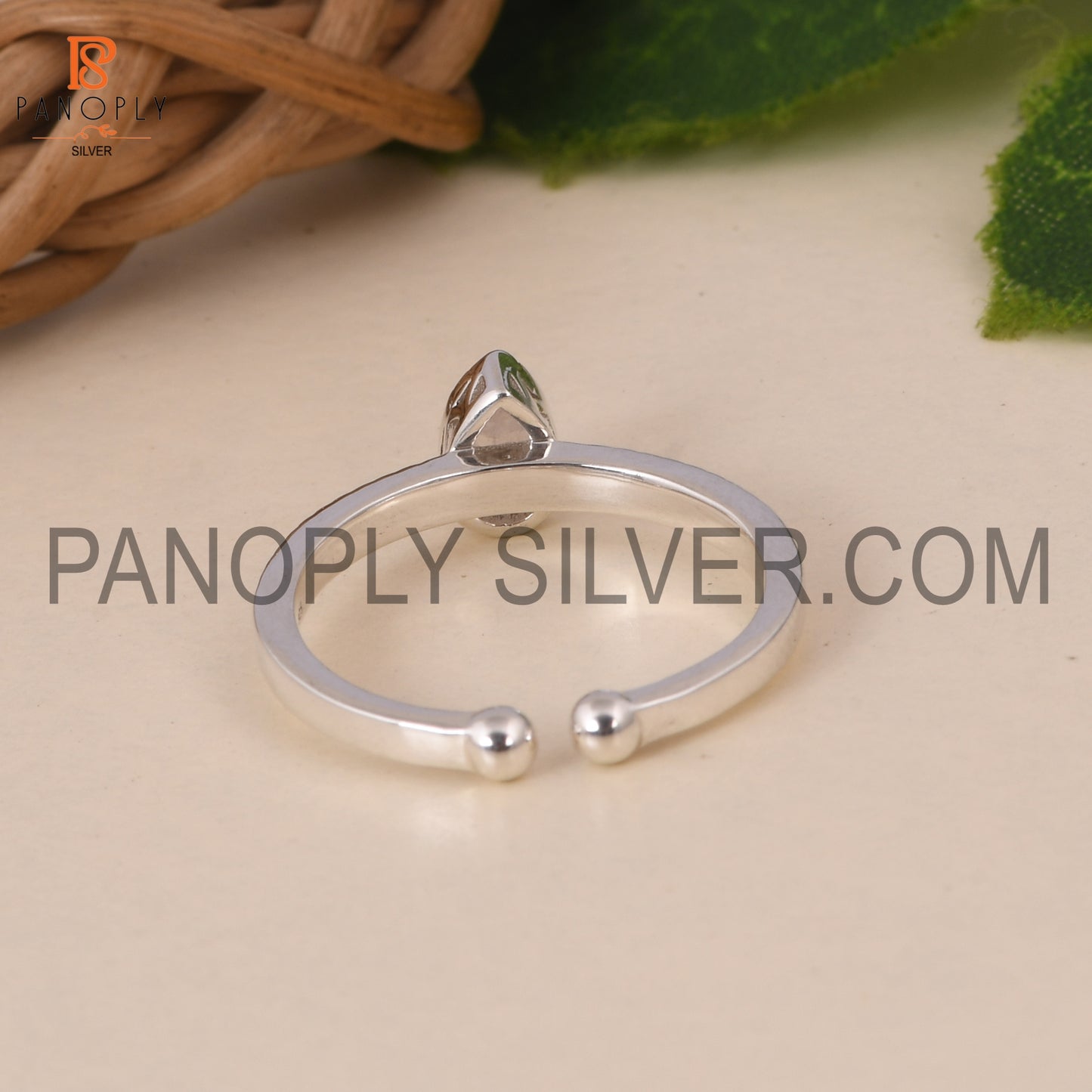 Rose Quartz 925 Quality Openable Pink Stone Silver Rings