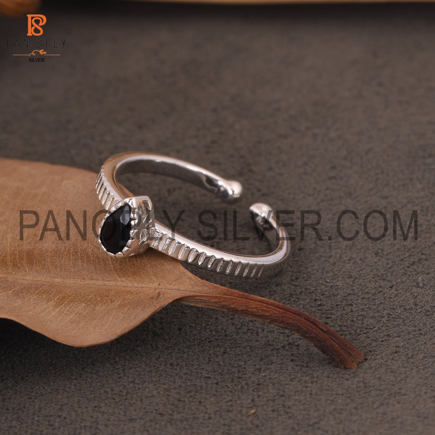 Black Onyx 925 Quality Openable Rings