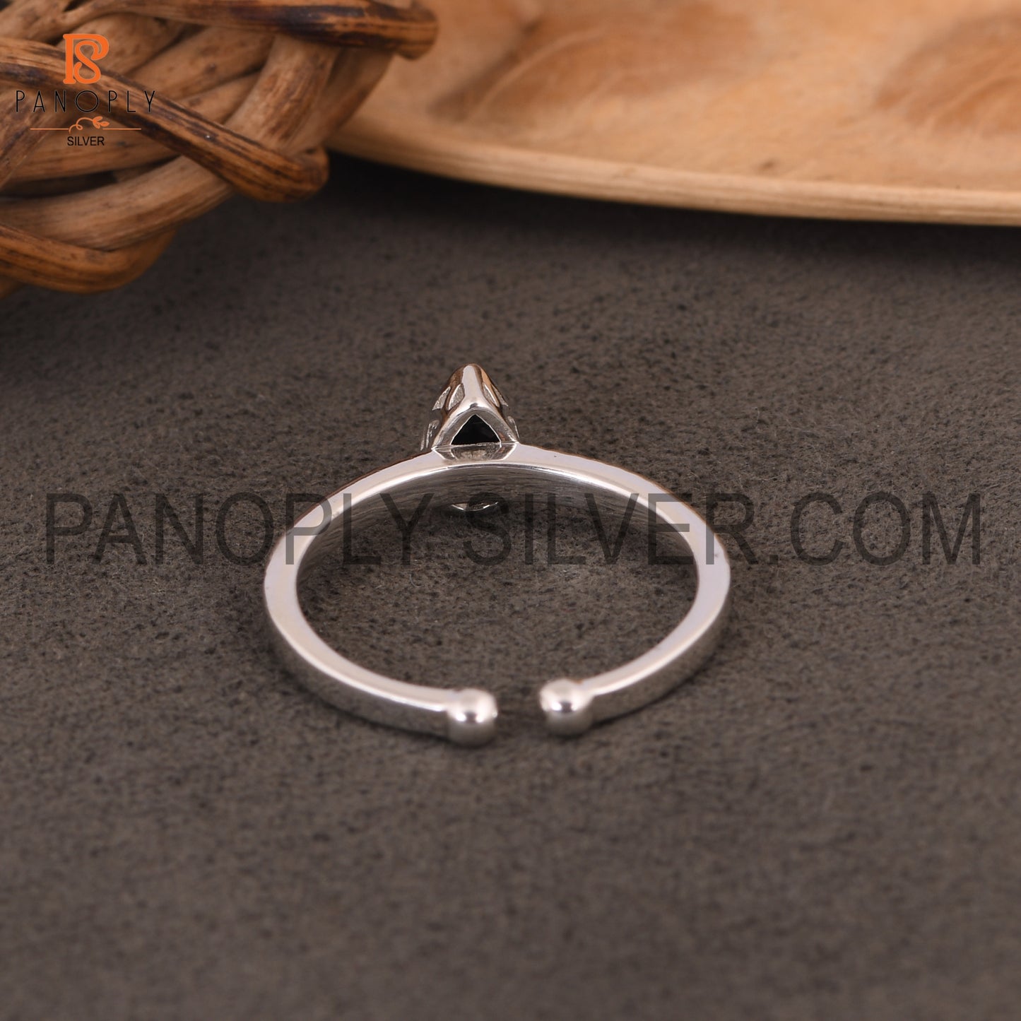 Black Onyx 925 Quality Openable Rings