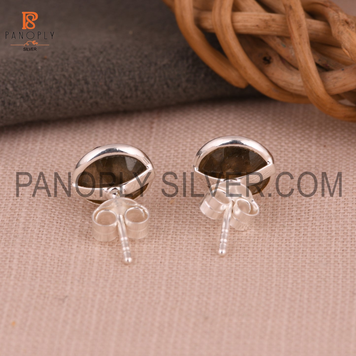 Labradorite 925 Sterling Silver Gray Gem Earrings