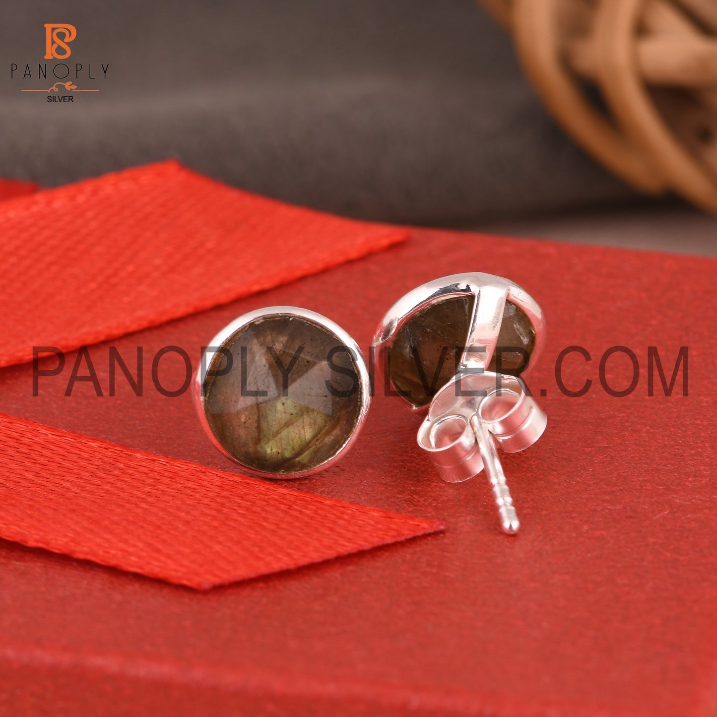 Labradorite 925 Sterling Silver Gray Gem Earrings