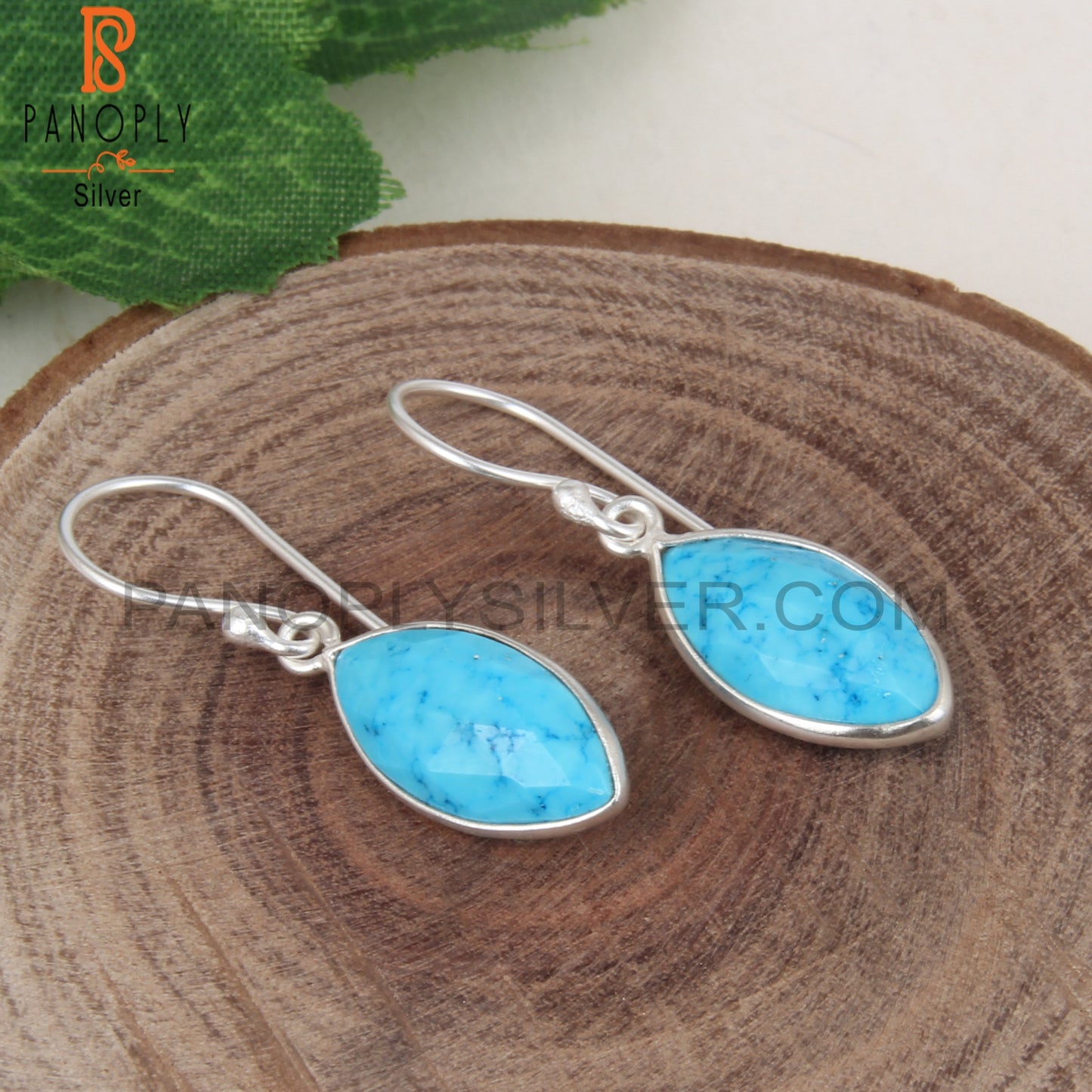 Turquoise Cultured Marquise Dangle Earrings