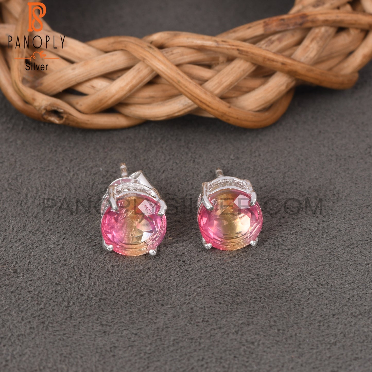 Gemstone Round 8MM 925 Quality Finding Cute Earrings
