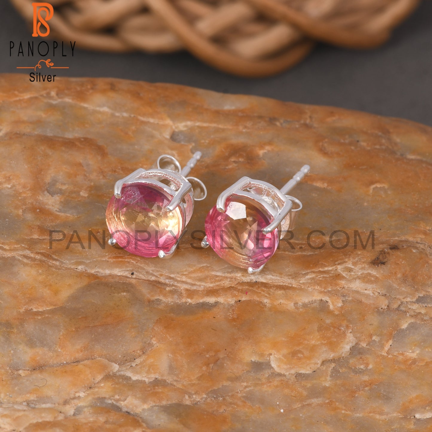Gemstone Round 8MM 925 Quality Finding Cute Earrings