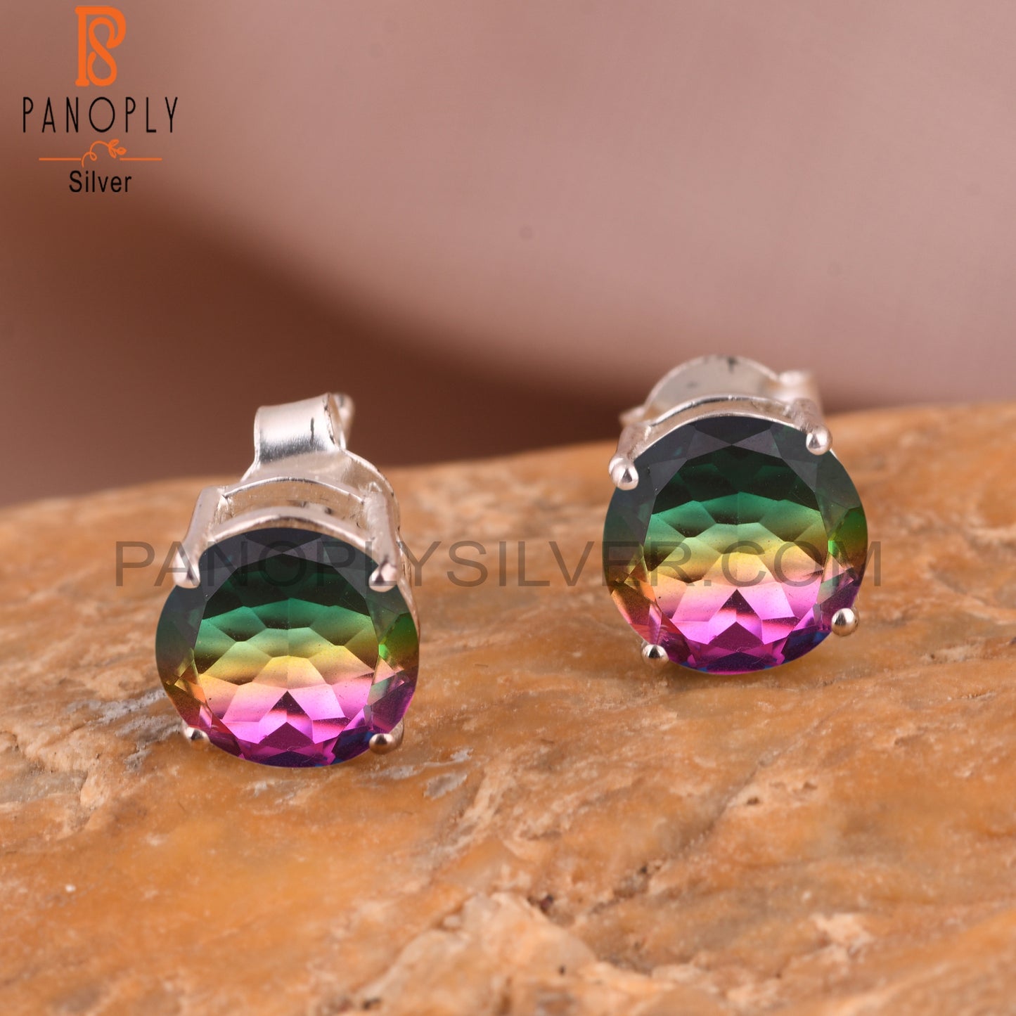 Bio Mystic Doublet Quartz Unique Cute Tiny Stud Earrings