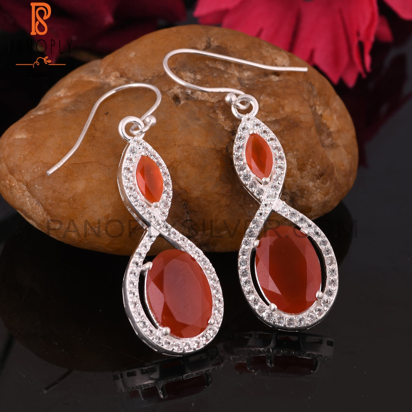 925 Quality Silver infinity Dangle Earrings