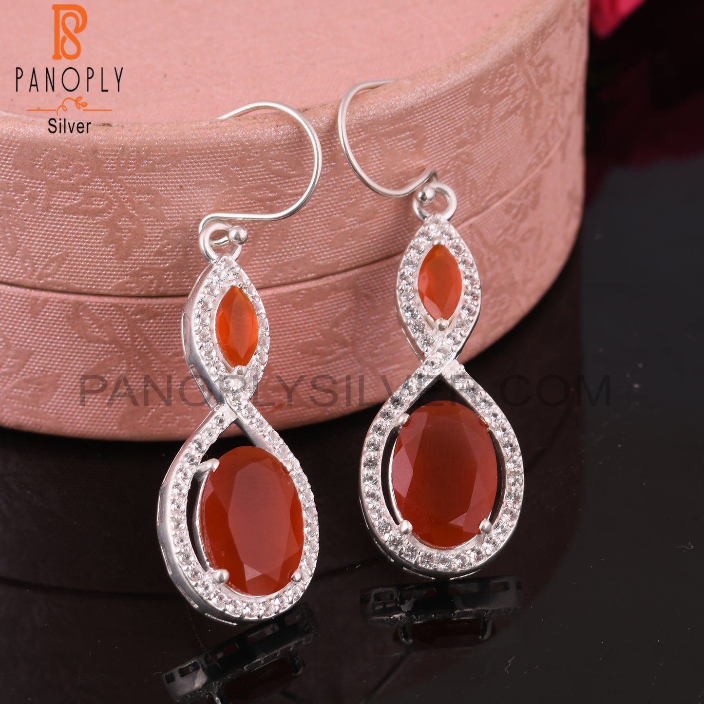 925 Quality Silver infinity Dangle Earrings