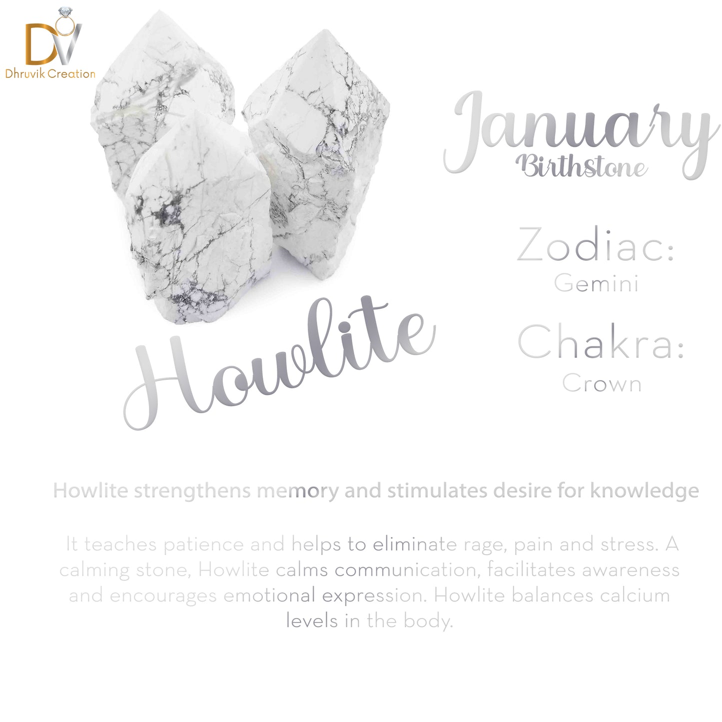 Howlite Chakra 925 Sterling Silver Ring