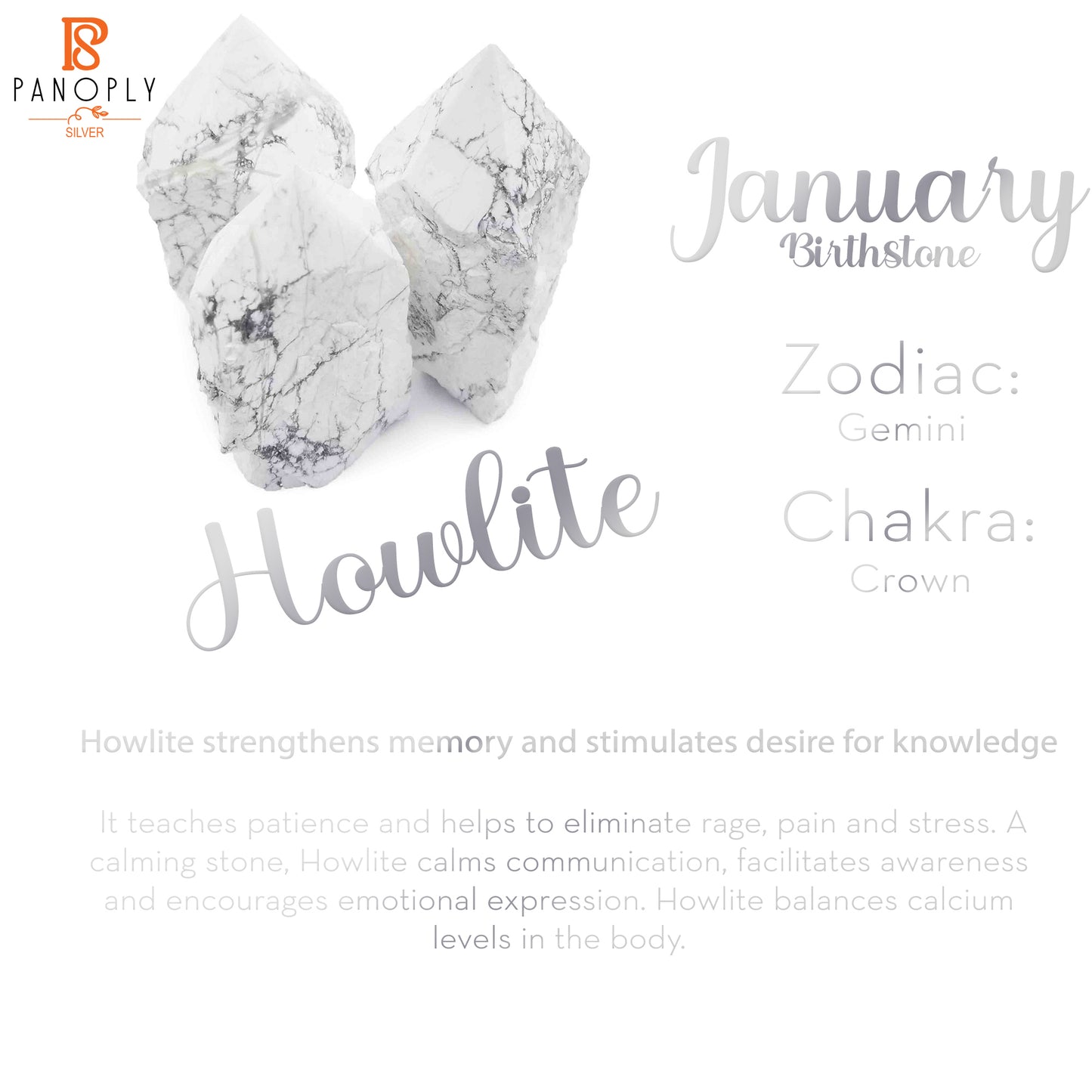 Howlite Half Moon Shape Sterling Silver Earrings