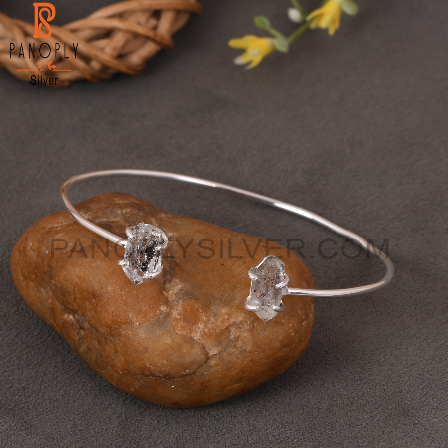 Herkimer Diamond 925 Quality Openable Bangles