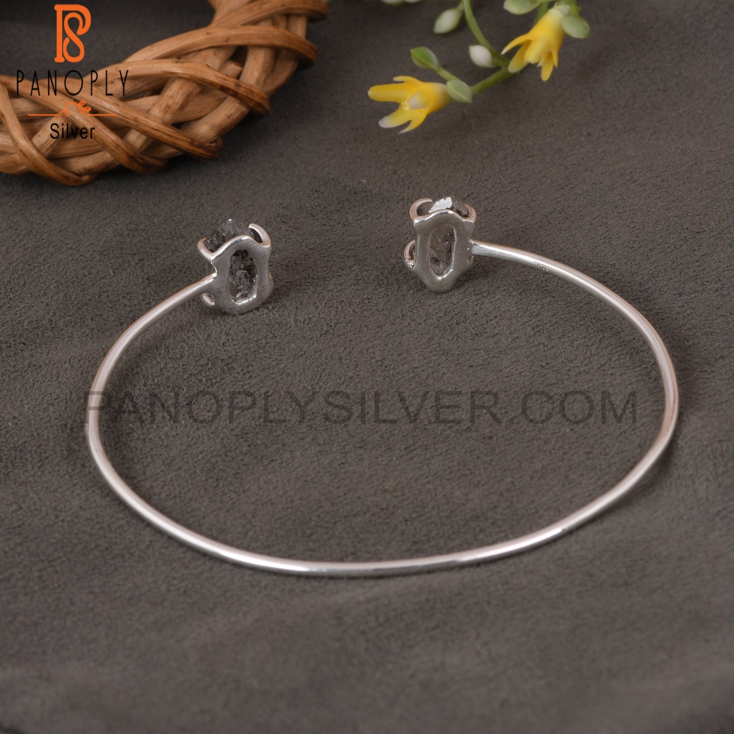 Herkimer Diamond 925 Quality Openable Bangles