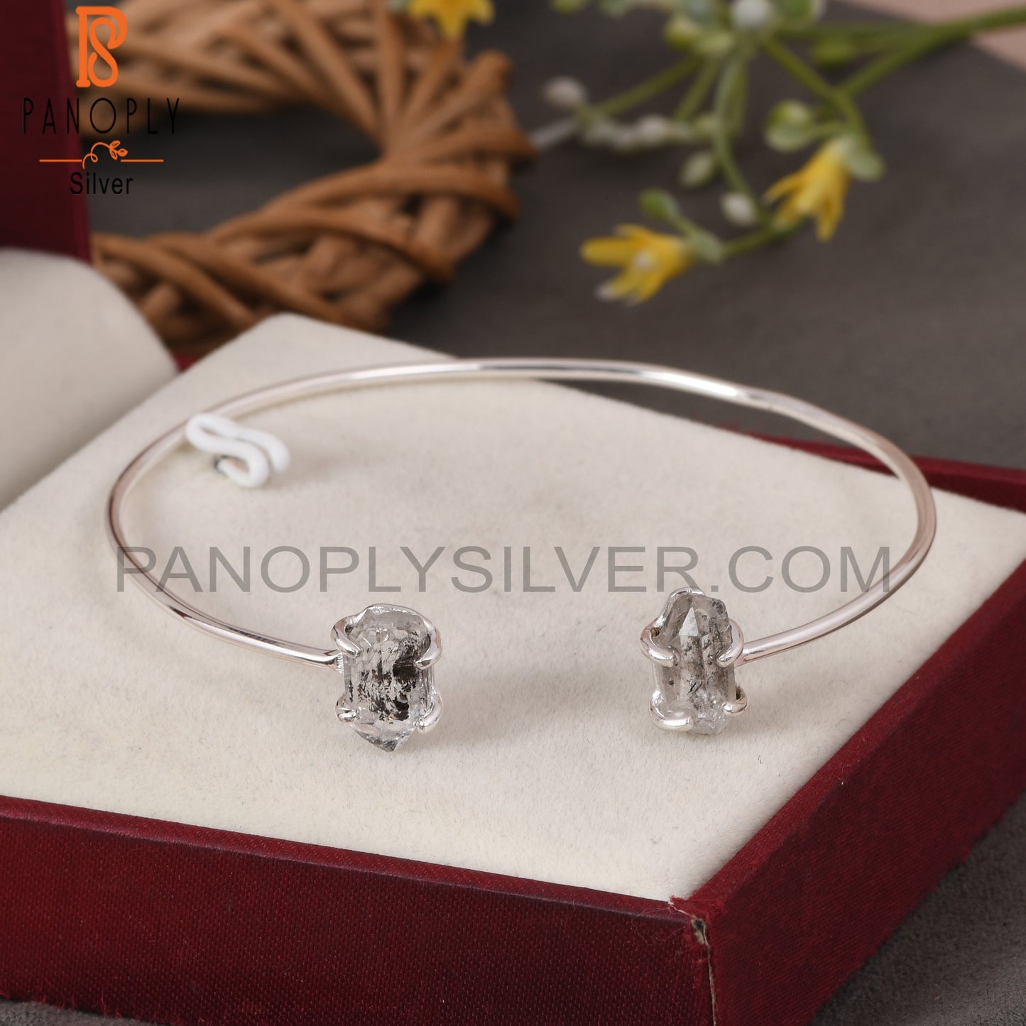 Herkimer Diamond 925 Quality Openable Bangles