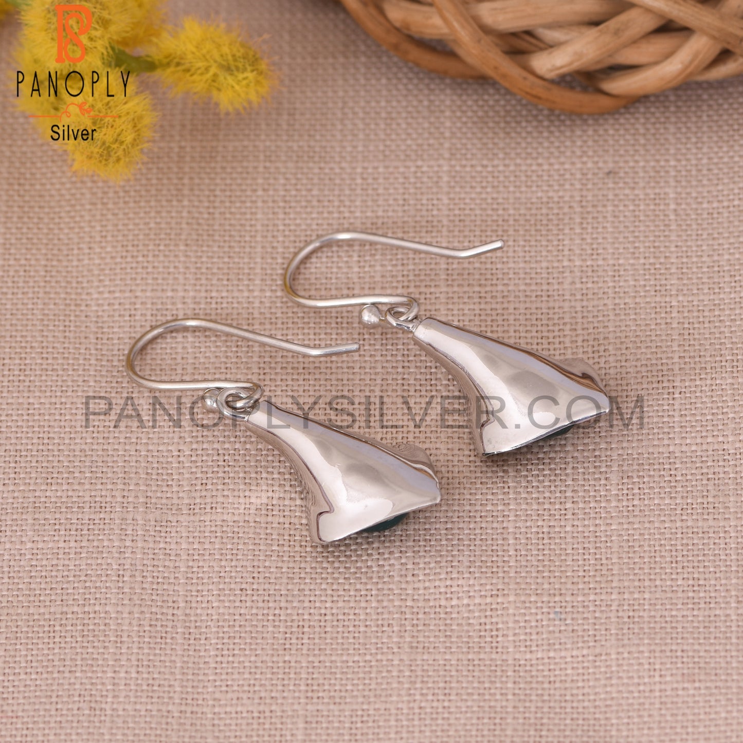 Floral 925 Silver Green Onyx Gemstone Calla Lily Jewelry
