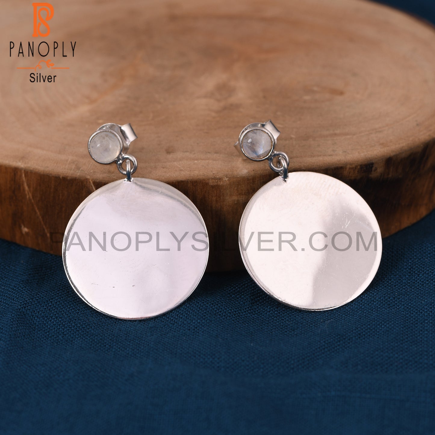 Handmade 925 Fine Silver Rainbow Girls Disc Earrings