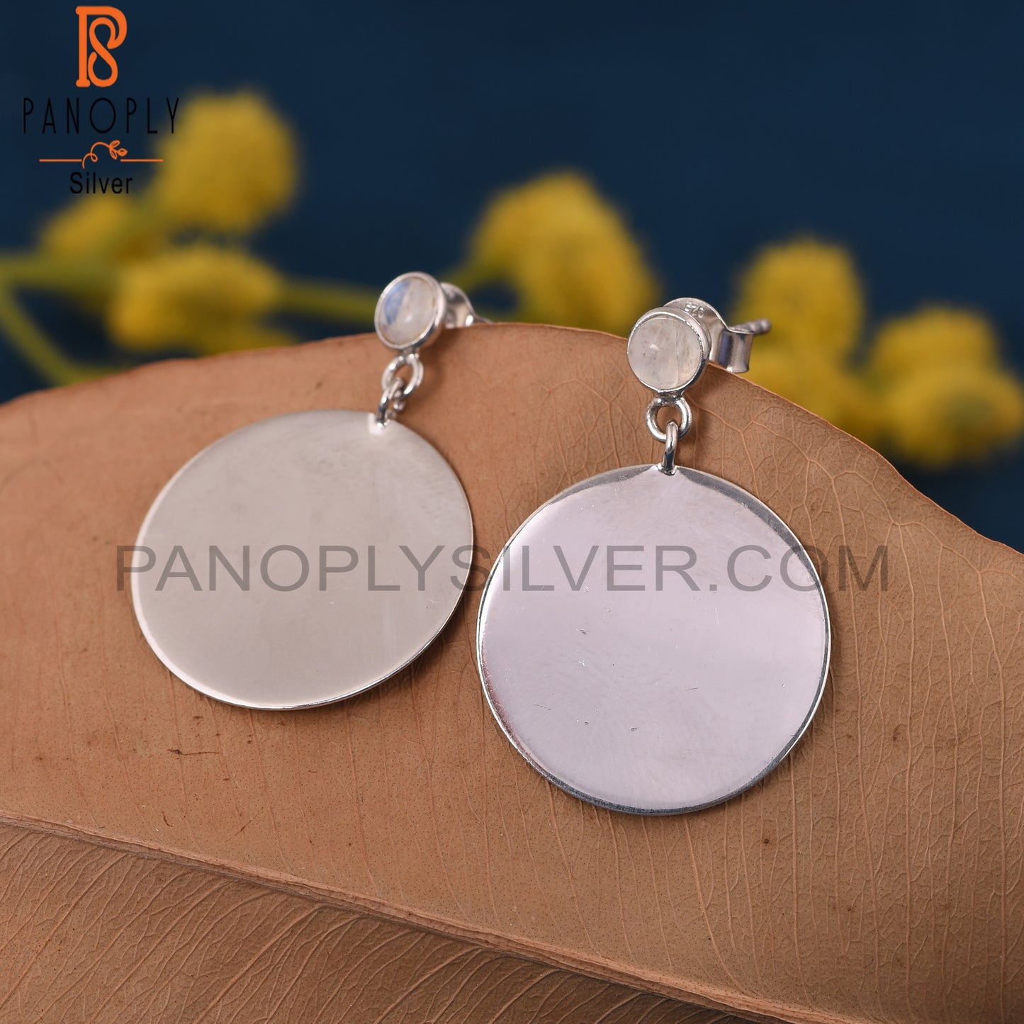 Handmade 925 Fine Silver Rainbow Girls Disc Earrings