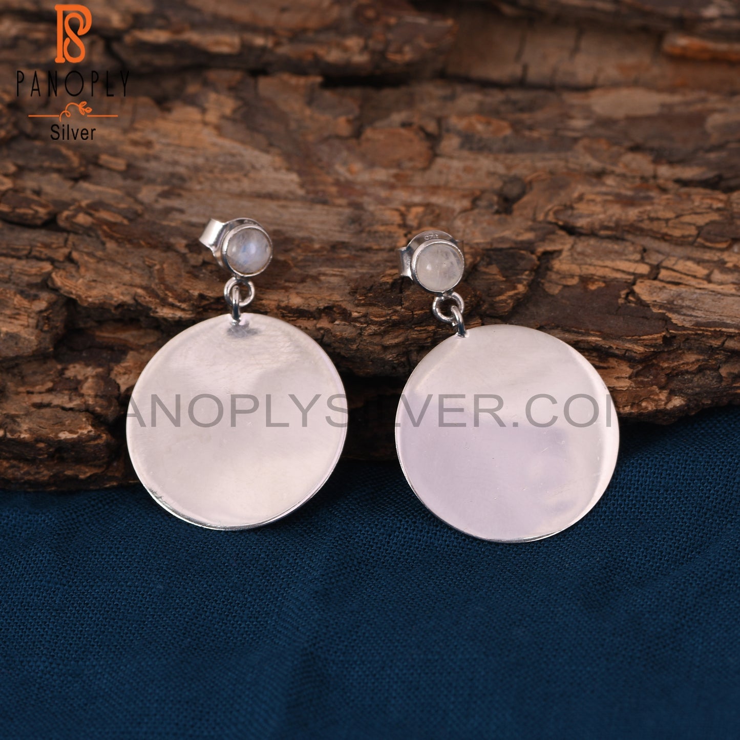 Handmade 925 Fine Silver Rainbow Girls Disc Earrings
