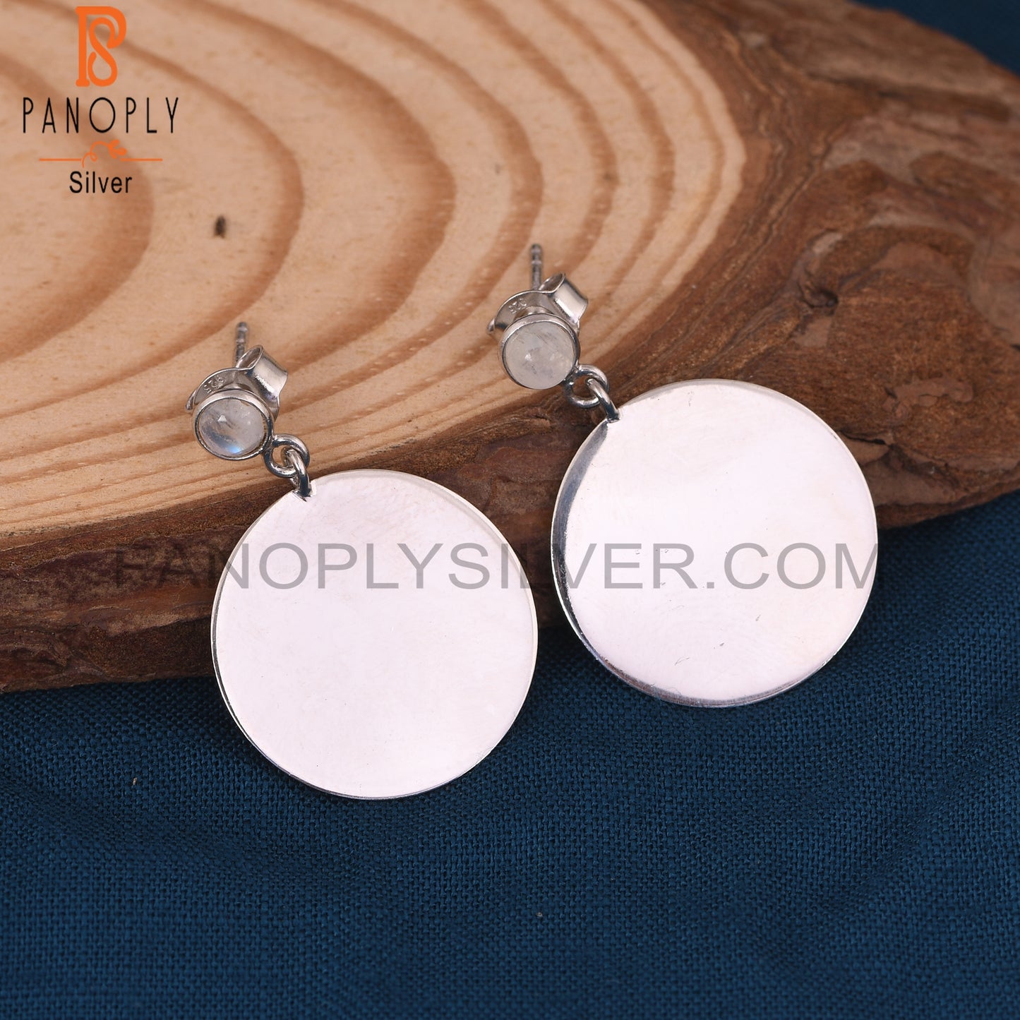 Handmade 925 Fine Silver Rainbow Girls Disc Earrings