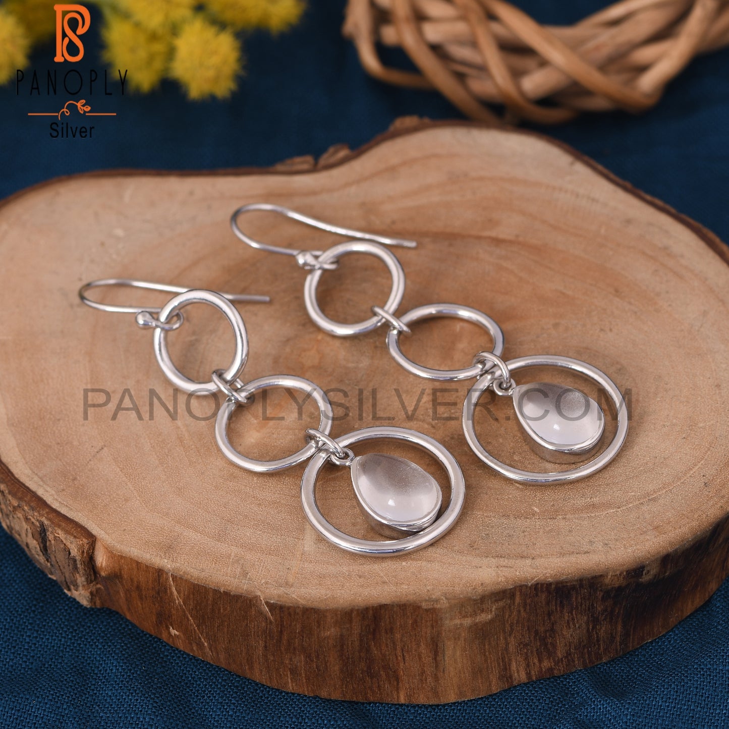 Interlocking Circle Crystal 925 Starling Silver Earrings