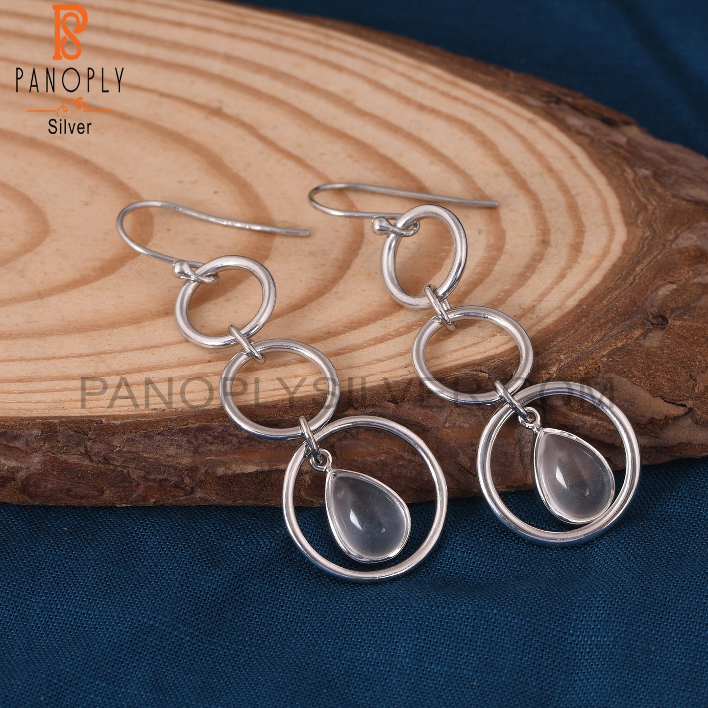 Interlocking Circle Crystal 925 Starling Silver Earrings