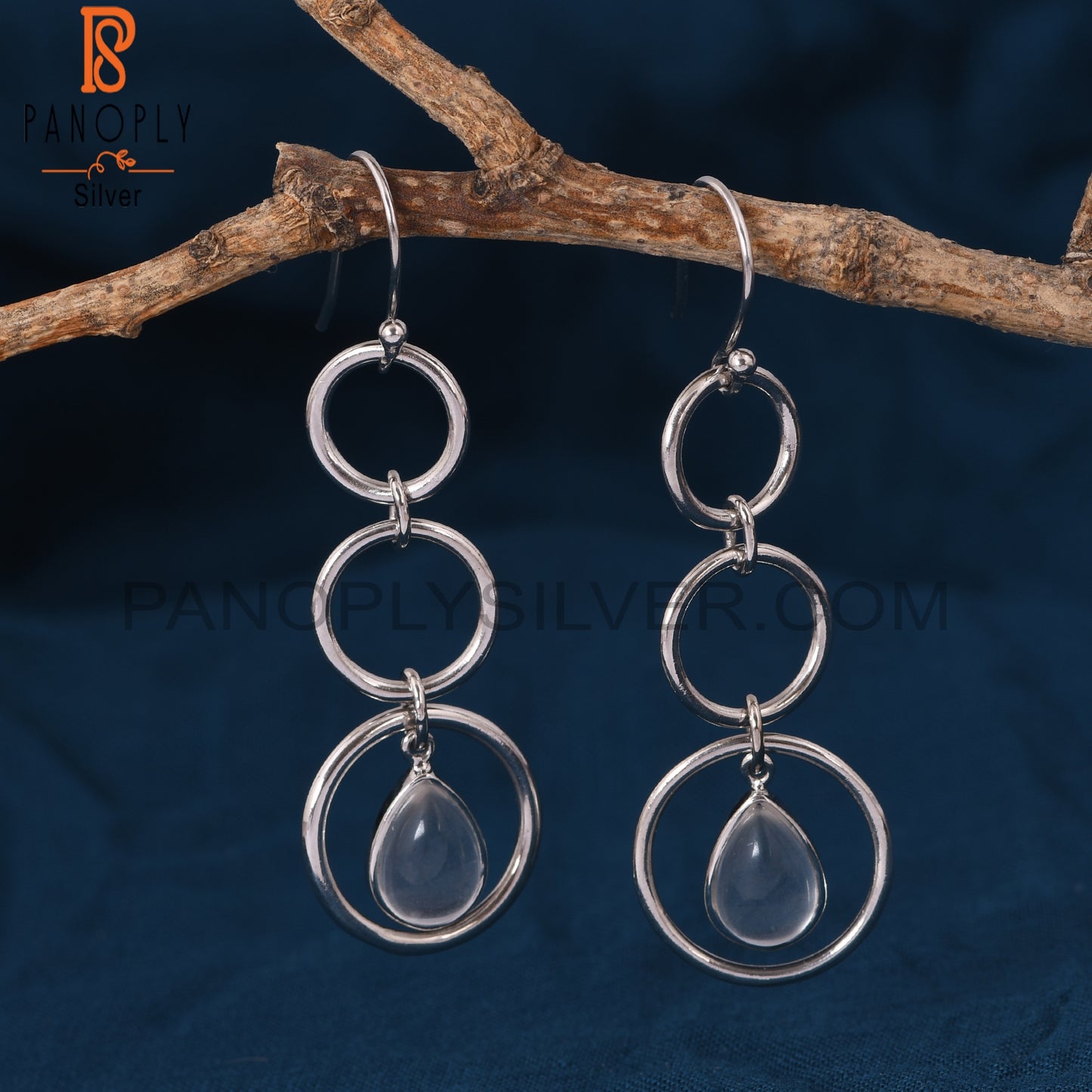 Interlocking Circle Crystal 925 Starling Silver Earrings
