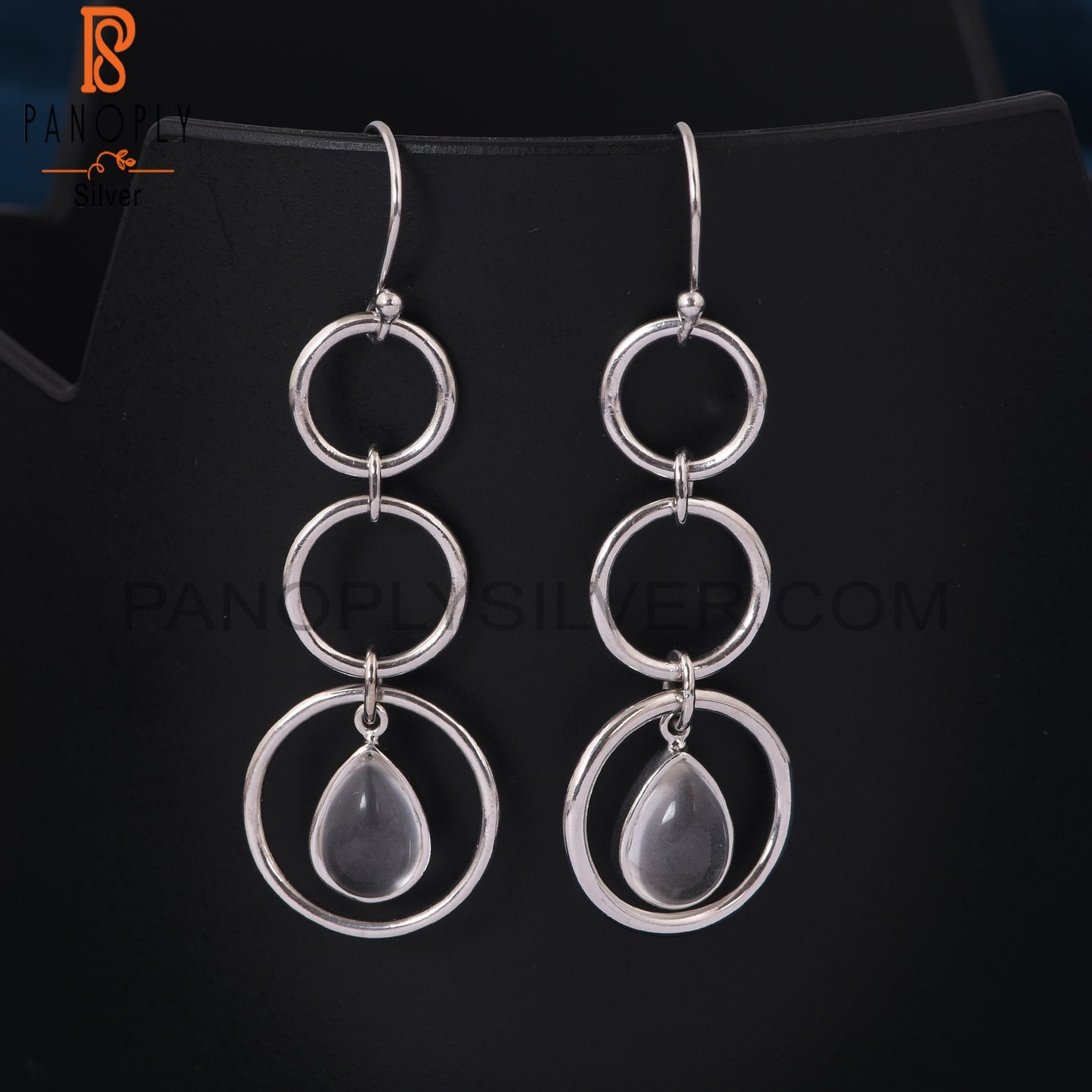 Interlocking Circle Crystal 925 Starling Silver Earrings