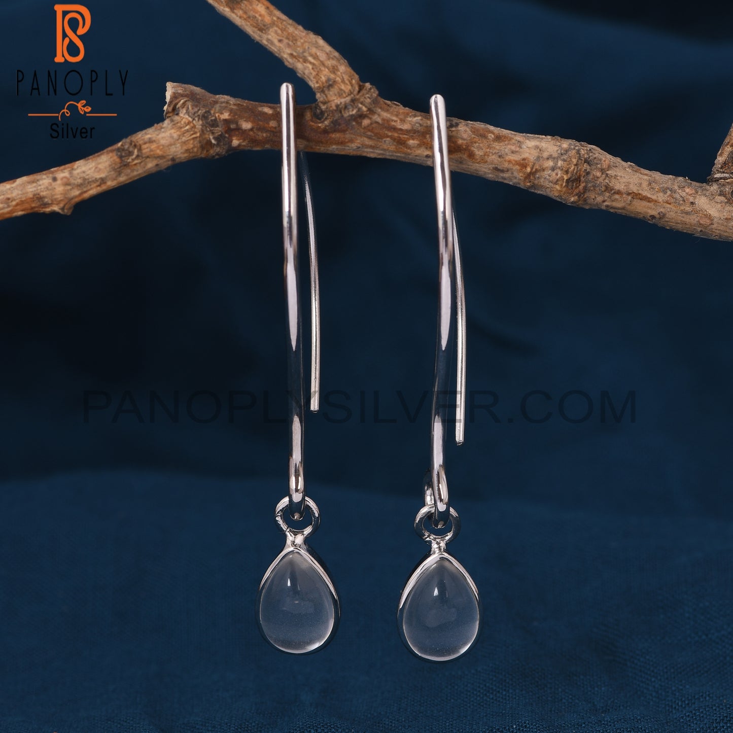 Crystal Quartz 925 Sterling Silver Teardrop Earrings