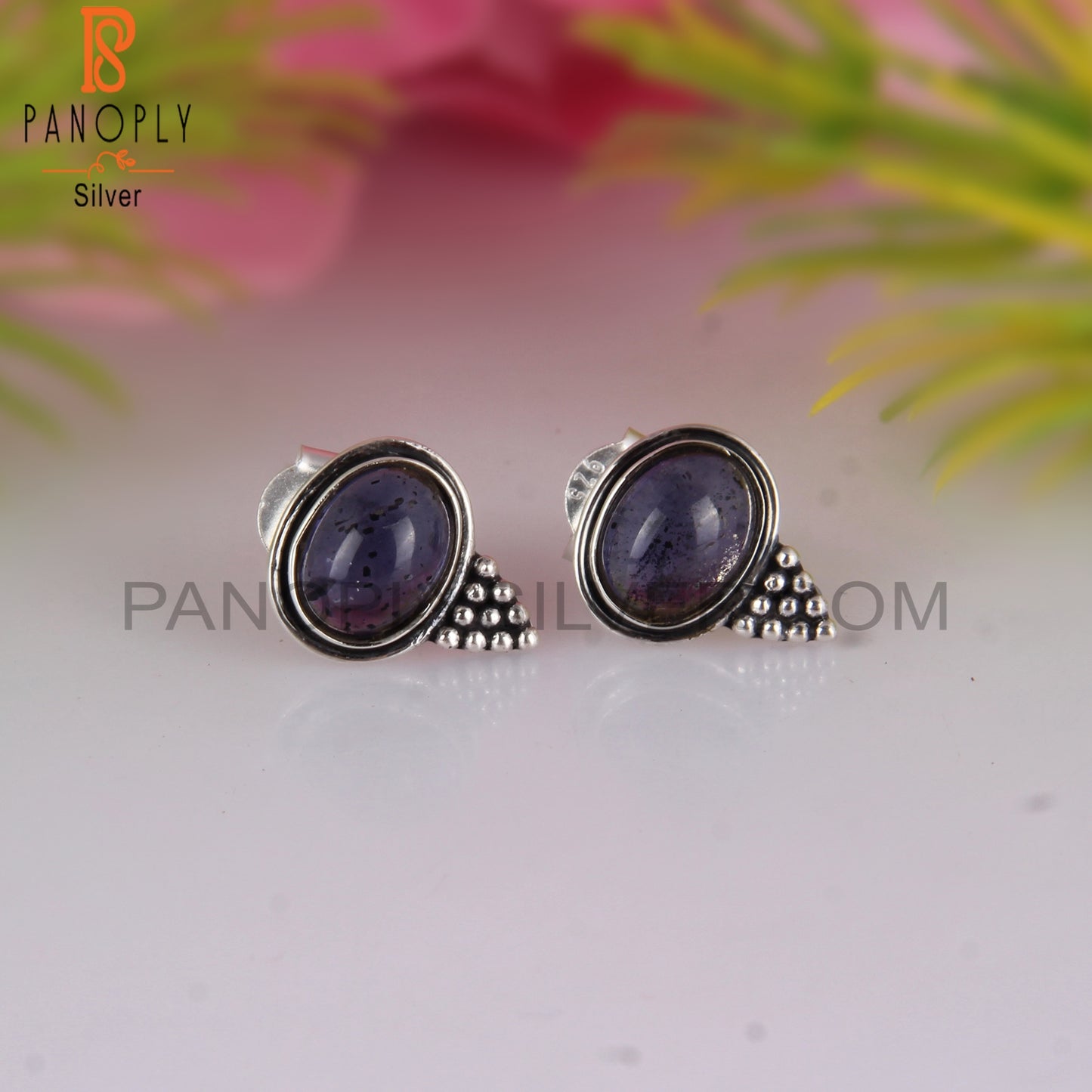 Iolite 925 Sterling Silver Hypoallergenic Anniversary Earring