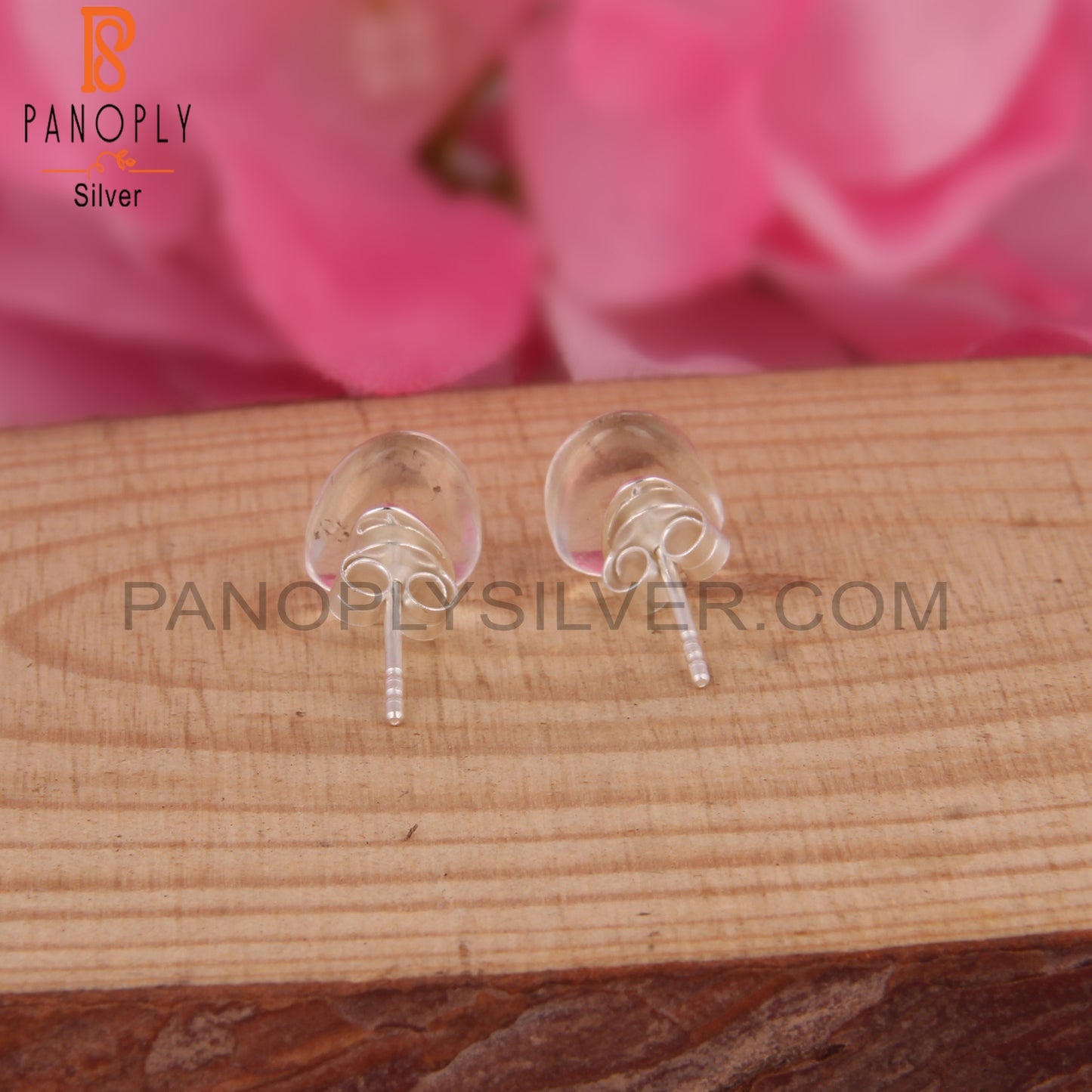 Crystal Quartz 925 Silver Stud Earrings Gift For Her