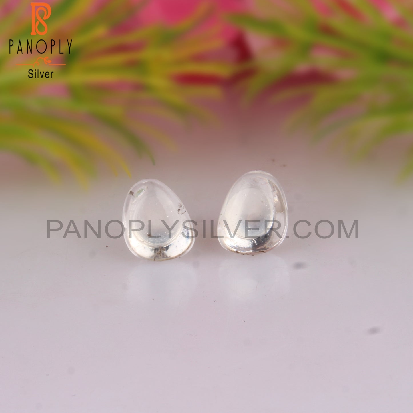 Crystal Quartz 925 Silver Stud Earrings Gift For Her