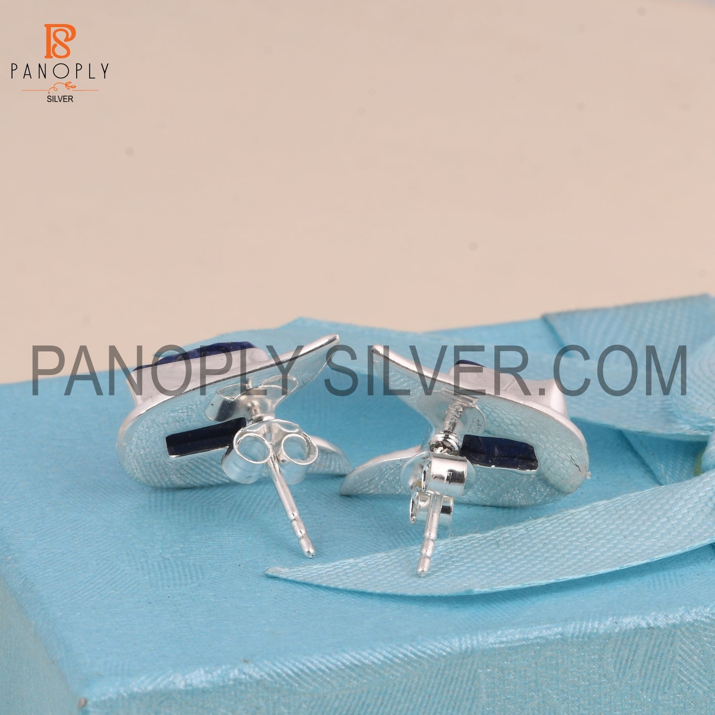 Lapis Rough 925 Sterling Silver Earrings