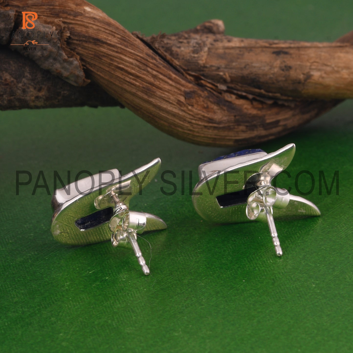 Lapis Rough 925 Sterling Silver Earrings