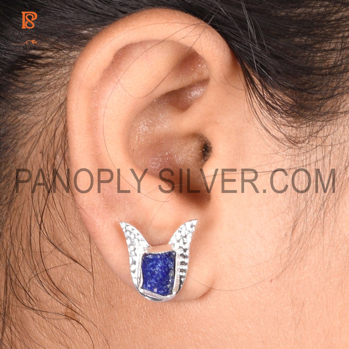 Lapis Rough 925 Sterling Silver Earrings