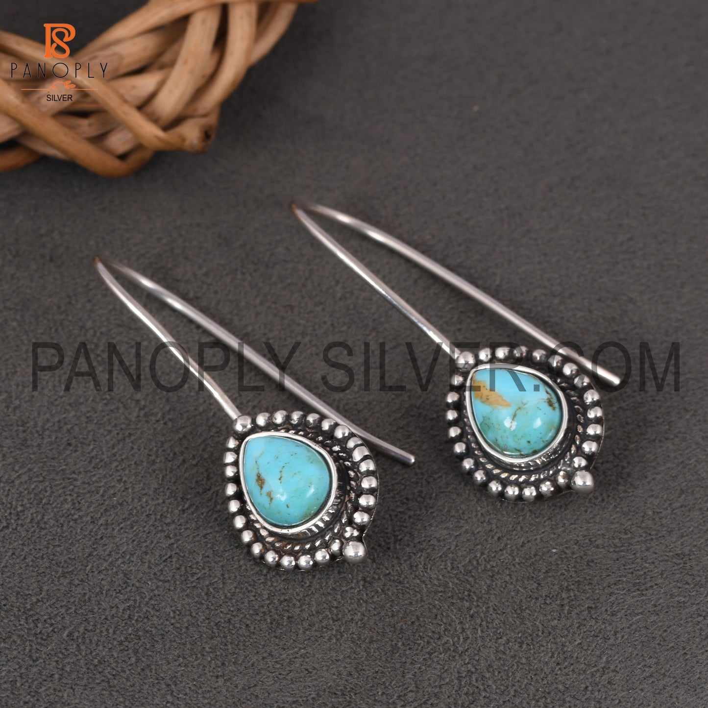 Gemstone Kingman Turquoise 925 Silver Earring For Every Occasion