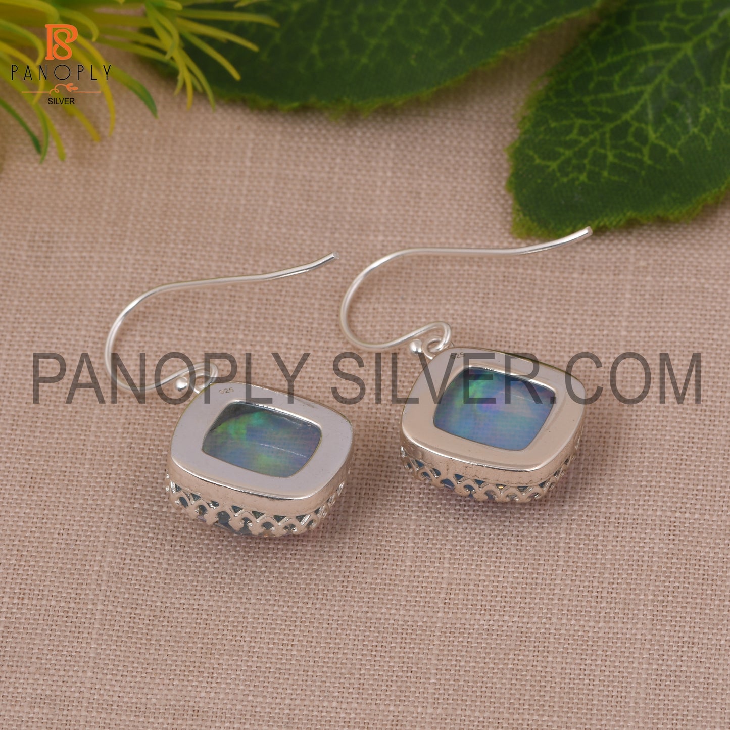 Cushion Cut Aurora Opal Sky Gemstone Earrings For Women