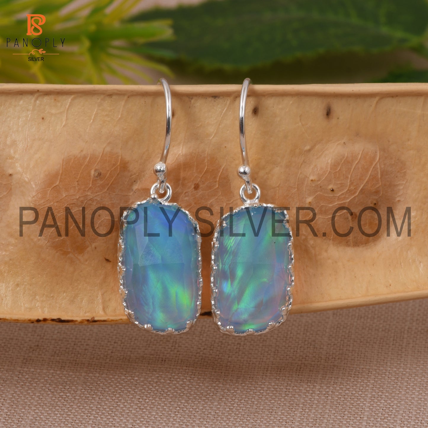 Aurora Opal Sky Gemstone Dangle Earrings Gift For Mother
