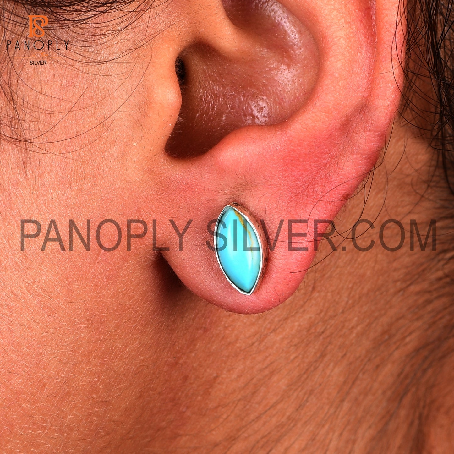Turquoise 925 Quality Marquise Southwestern Earrings