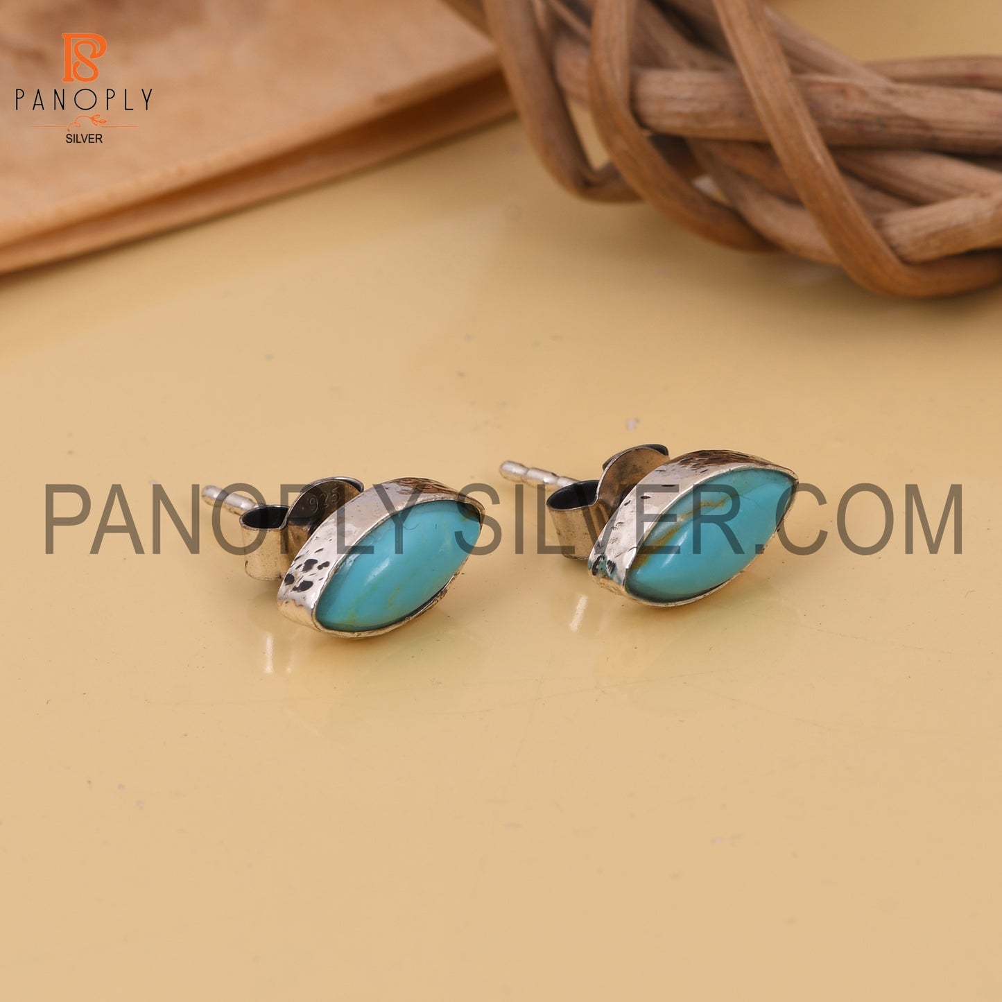 Turquoise 925 Quality Marquise Southwestern Earrings